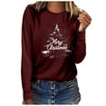 thumbnail image 4 of RKSTN Blouses pour Femmes Mode Décontractée Imprimé de Noël Col Rond Manches Longues Amples Blouses pour Femmes Habillées Décontractées, 4 of 5