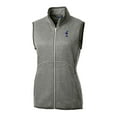thumbnail image 2 of Women's Cutter & Buck Heather Gray Kansas Jayhawks Mainsail Basic Sweater-Knit Full-Zip Vest, 2 of 3