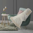 thumbnail image 7 of LR Home Grey/Cream Herringbone All-Natural Cotton Throw Blanket, 7 of 7