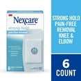 thumbnail image 2 of Nexcare Strong Hold Pain-Free Removal Knee & Elbow Bandages, 6 ct, 2 Pack, 2 of 6