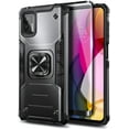 thumbnail image 7 of Nagebee Case for Motorola Moto G Stylus 2021 with Tempered Glass Screen Protector (Full Coverage), Full-Body Protective [Military-Grade] Magnetic Car Mount Ring Holder, Heavy-Duty Durable Case (Black), 7 of 7