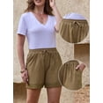 thumbnail image 2 of DARING DIVA Women's Summer Lace Trim Beach Cover Up Shorts with Pockets Medium Khaki, 2 of 6