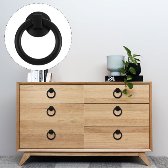 SHOWERORO 10Pcs Black Zinc Alloy Cabinet Knobs For Cupboard Drawer Pulls Knobs