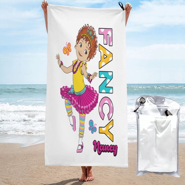 Toallas de playa Fancy Nancy, toallas de baño absorbentes, ligeras y de secado rápido, toalla de baño de microfibra ultra suave para viajes, playa, gimnasio, camping, yoga, picnics, piscina, 31,5 x