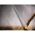 thumbnail image 4 of 100% Silk ORGANZA FABRIC WHITE WITH GOLD BORDER 44" WIDE [15915], 4 of 6