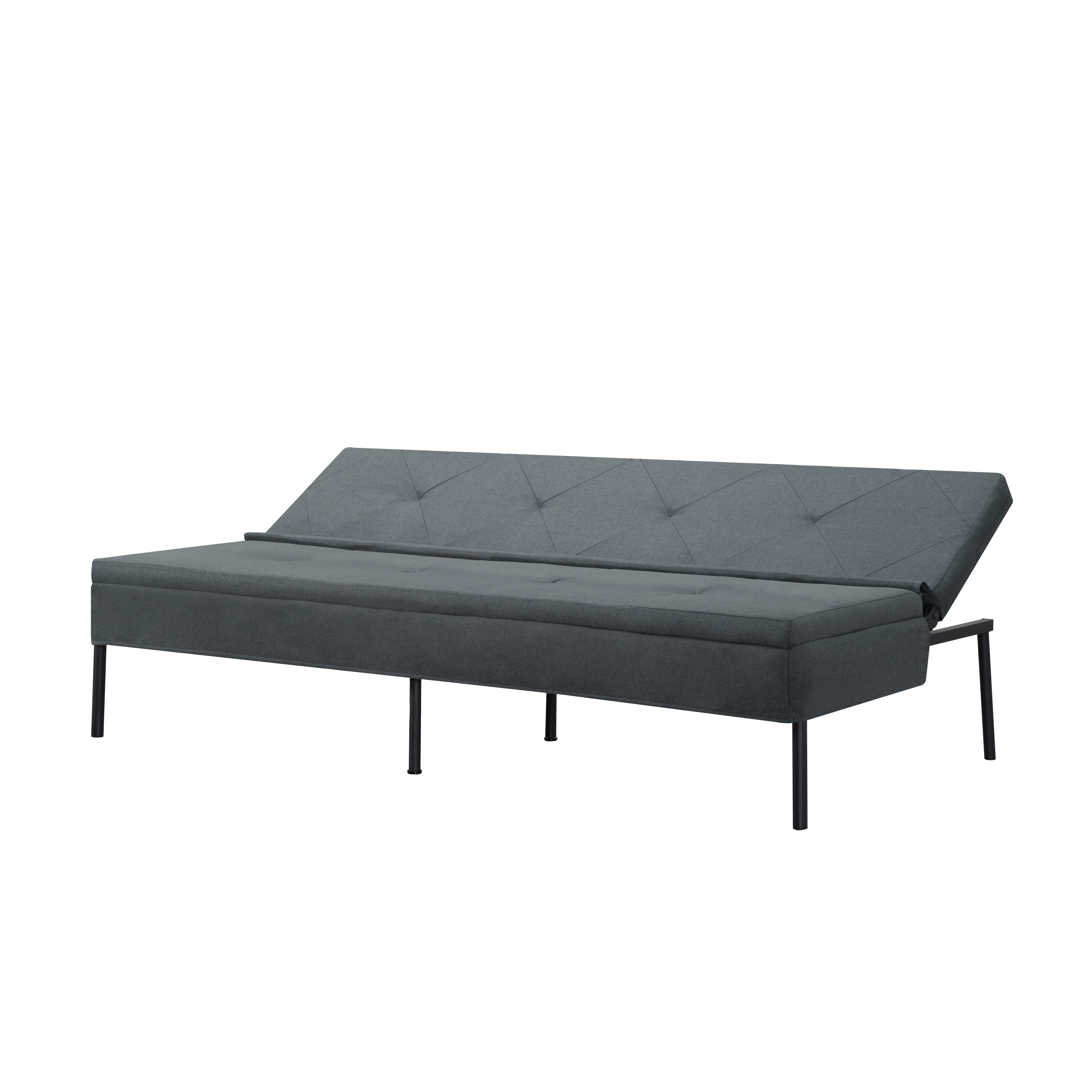 Gewnee 63" Modern Convertible Futon Sofa Bed, Pull-Out Sleeper with Adjustable Backrest(Gray)