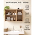 thumbnail image 4 of Joyyskill Large Wall Cabinets Laundry Room Wall Mounted Medicine Cabinet with 3 Door and Shelves Floating Cupboard Kitchen Organizers Pantry Cabinets, Natural Oak, 4 of 7