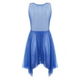 thumbnail image 5 of Aiihoo Women's Modern Lyrical Dance Dress See-Through Contemporary Dancing Dress Ballet Gymnastics Leotard Royal Blue M, 5 of 7