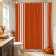 thumbnail image 3 of Burnt Orange Striped Shower Curtain Set - Small 36" x 72" Washable Bathtub Curtain with 12 Hooks, Farmhouse White Stripes Aesthetics Waterproof Fabric Stall Shower Curtains for Bathroom Décor, 3 of 8