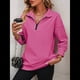 thumbnail image 4 of Sudaderas de Gran Tamaño para Mujer, Suéteres de Otoño, Sudaderas con Capucha de Moda, Jersey con Media Cremallera, Camisas de Larga, Ropa Rosa Roja XXL, 4 of 10