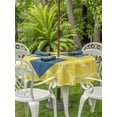 thumbnail image 3 of Outdoor Tablecloths with Umbrella Hole & Zipper, Yellow Morocco Round Tablecloth 54 Inch, Bohemia Nation Abstract Geometric Motifs Waterproof Table Cloth, Patio/Pool/Picnic Table Covers, 3 of 8