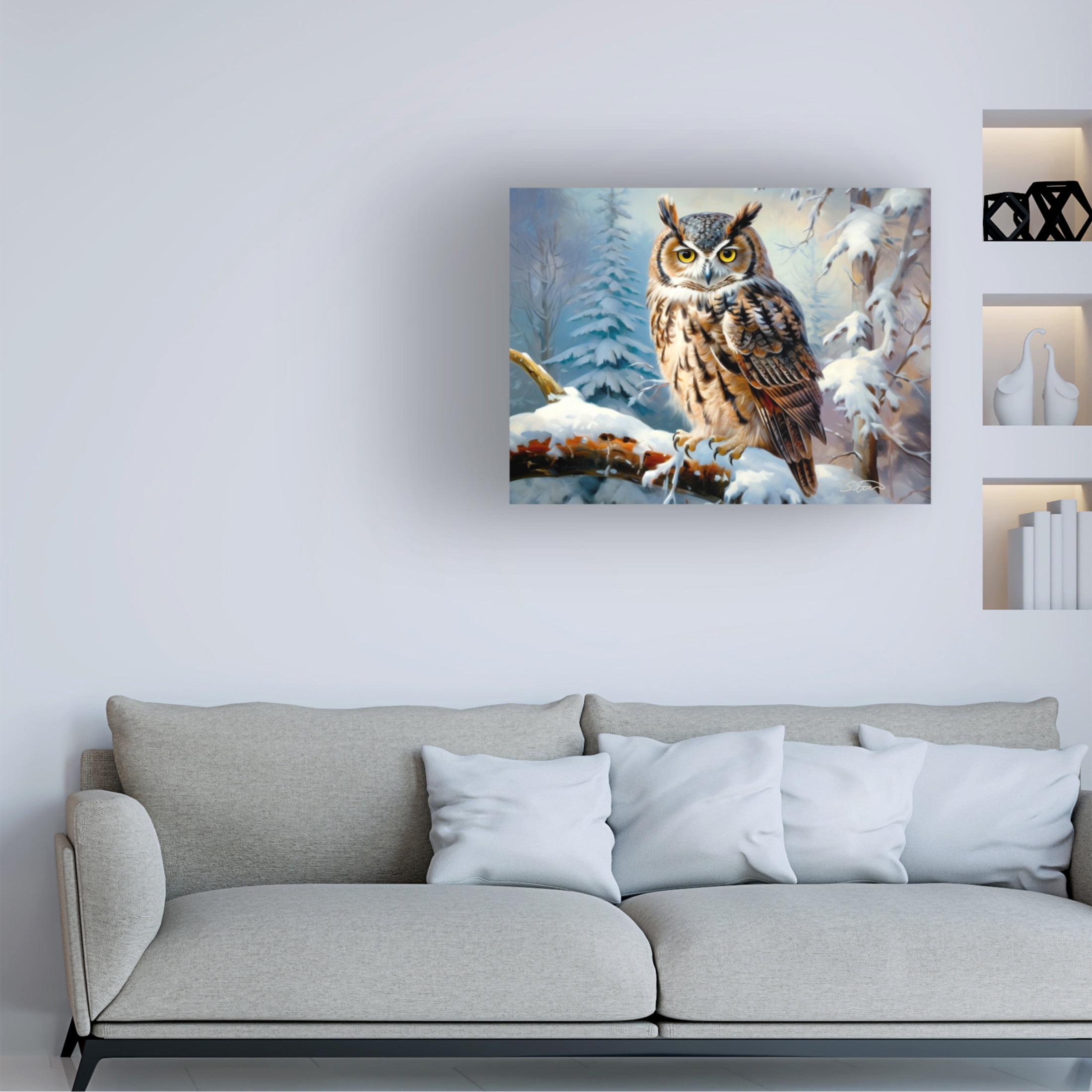 Canvas Wall Art - Stewart 'Winter Silence' Wall Art for Living Room, Bedroom, or Office Décor by Trademark Fine Art - 24 x 18 Inches