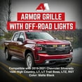 thumbnail image 2 of AMERICAN MODIFIED Grille d'Armure pour Chevy Silverado 1500 2019-2021, Noir Mat, 2 of 12