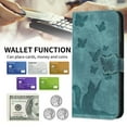 thumbnail image 2 of Wallet Case Designed for Samsung Galaxy A34 5G for Women,Flip Folio Cover with Butterfly Embossed PU Leather Kickstand Credit Card Holder Slots Magnetic Wrist Strap Phone Case, Green, 2 of 12