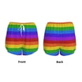 thumbnail image 3 of Pofeuu Colorful Glitter Rainbow Print Women's Athletic Shorts Running Workout Shorts Tummy Control Quick Dry Gym Shorts with Pockets Double layer sports shorts-Small, 3 of 7