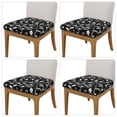 thumbnail image 2 of Logiee Black White Leaves Print Square Chair Seat Covers, Stretch Chair Seat Covers,Seat Chair Slipcover, Non-Slip Chair Slipcover,Furniture Protector for Indoor and Outdoor-Four Pieces, 2 of 7