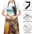 thumbnail image 4 of Kdxio Relaxing Cat With Orange Juice Apron with Pockets Adjustable Kitchen Aprons for Men Women Waterproof Aprons for Cooking,Drawing,Crafting, Baking Household Cleaning, 4 of 5