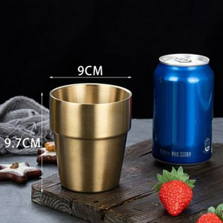 

ALSLIAO Double Wall Stainless Steel Coffee Mug Portable Travel Water Cups Cold Beer Cup