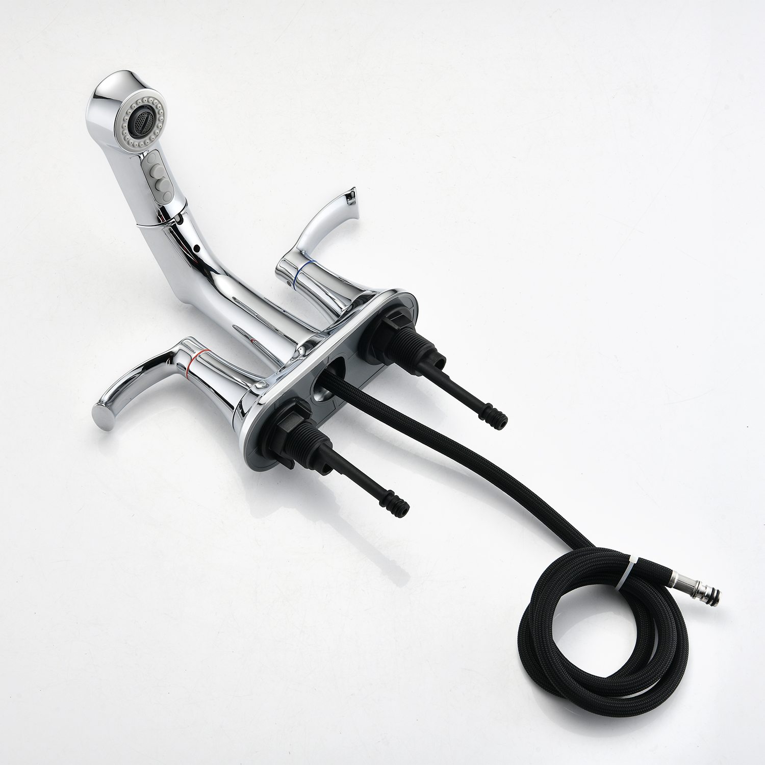 PROOX 4 in. Centerset Bathroom Sink faucet with Pull Out Sprayer Double Handles