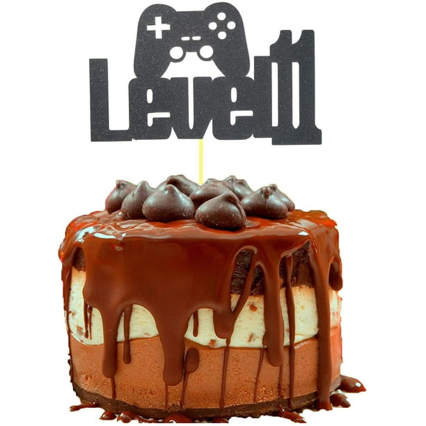Jeu vidéo Level Up 11 Gâteau d'anniversaire, Glittery Happy 11th Birthday  Video KSCD Cake Toppers pour garçon de 11 ans et enfants Décorations d' anniversaire sur le thème du jeu vidéo - - 