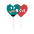 thumbnail image 1 of Green eMotion smirk Stare provocar Palillos de dientes bandera etiqueta de amor selección de pastelitos, 1 of 4