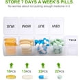 thumbnail image 6 of Sukuos Extra Large Weekly Pill Organizer 2 Pcs, Daily Pill Box 7 Day Pill Cases for Medicines, Vitamin, Fish Oils or Supplements, Easy to Clean, 6 of 7