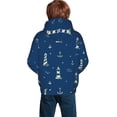 thumbnail image 2 of KLL Unisex Kids Boys Girls Hooded Pocket Pullover Hoodies-Lighthouses and Anchors, 2 of 6