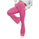 thumbnail image 3 of MKLEKYY Vestido deportivo para mujer, leggings acampanados, pantalones de yoga plegables, pantalones de gimnasio para entrenamiento con bolsillos, leggings con corte de bota, pantalones, 3 of 4