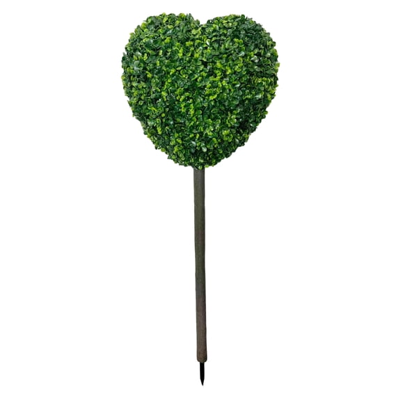 LEWEEN Artificial Heart Boxwood Topiary Tree, 3.6 ft Valentine's Day Heart-Shaped Decoration with Ground Spike for Home Porch Indoor Outdoor Decor