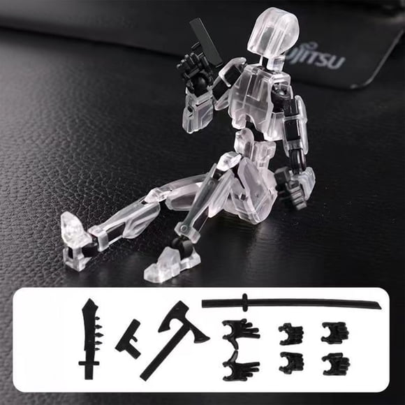 NAOJIE T13,Action Figures,3d Printed Toys,T13 Action Figure,Fidget Toys,3d Printed Figure 13 Joint Movable Diy Body Decompression Artifact,Detachable Gestures And Weapons-Black