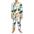 thumbnail image 3 of Sikiie Dinosaurs and Tropical Leaves Mens Pajama Set, Soft Warm Long Sleeve Sleepwear, Cozy Button-Down Pjs for Men-Large, 3 of 7