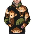 thumbnail image 5 of Bingfone Monkeys Swinging From Palms Men'S Drawstring Hoodie Long Sleeve Pocket Sweatshirts-Large, 5 of 9