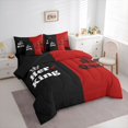 thumbnail image 3 of Castle Fairy Boys Girls Happy Valentine's Day Bedding Comforter Set 7-Piece,Black Red King Bedding Sets,Romantic Couple Lover Ultra Soft Bed Sheets,Lightweight Room Decor,Reversible, 3 of 8