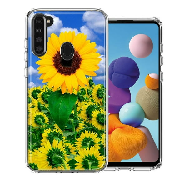 MUNDAZE For Samsung A21 Sunflowers Design Double Layer Phone Case Cover