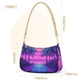 thumbnail image 3 of FORMRS Womens Shoulder Bag with Chain Strap Clutch Purse Cute Tote Handbag, Purple Digital Art, 3 of 7