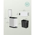 thumbnail image 7 of Bathroom Trash Can, 2.6-Gallon (10 L) Trash Bin with Lid, Slim for Small Spaces, Stainless Steel Garbage Can, Soft Close, 7 of 7