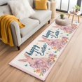 thumbnail image 2 of Easter Rabbits Area Rugs Collection 2'x6', Spring Floral Cute Bunny Butterflies Pink Non Slip Indoor Rectangle Throw Runner Rug Floor Mat Carpet for Living Room Dining Table Bedroom Nursery, 2 of 9