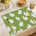 thumbnail image 2 of SLYNSHome Rabbit Bunny Happy Easter Placemats 12x18 Inch Seasonal Spring Table Mats for Party Kitchen Dining Decoration, 2 of 6