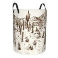 thumbnail image 2 of Fotbe Western Desert Cowboys3 Laundry Basket with Handles, Waterproof Large Laundry Hamper, Wash Bag for Corner Dorm, Rolling Laundry Basket with Handles-Small, 2 of 8