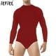 thumbnail image 2 of Body de manga larga con cuello simulado para hombre, camiseta interior de una pieza, ropa de baile informal de Color sólido con botones en la entrepierna y gimnasia, 2 of 5