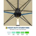 thumbnail image 5 of Arigeas 9ft Solar Patio Umbrella with LED Lights, Outdoor Market Table Umbrella with Push Button Tilt, 8-rib Frame and Crank, 5 of 6