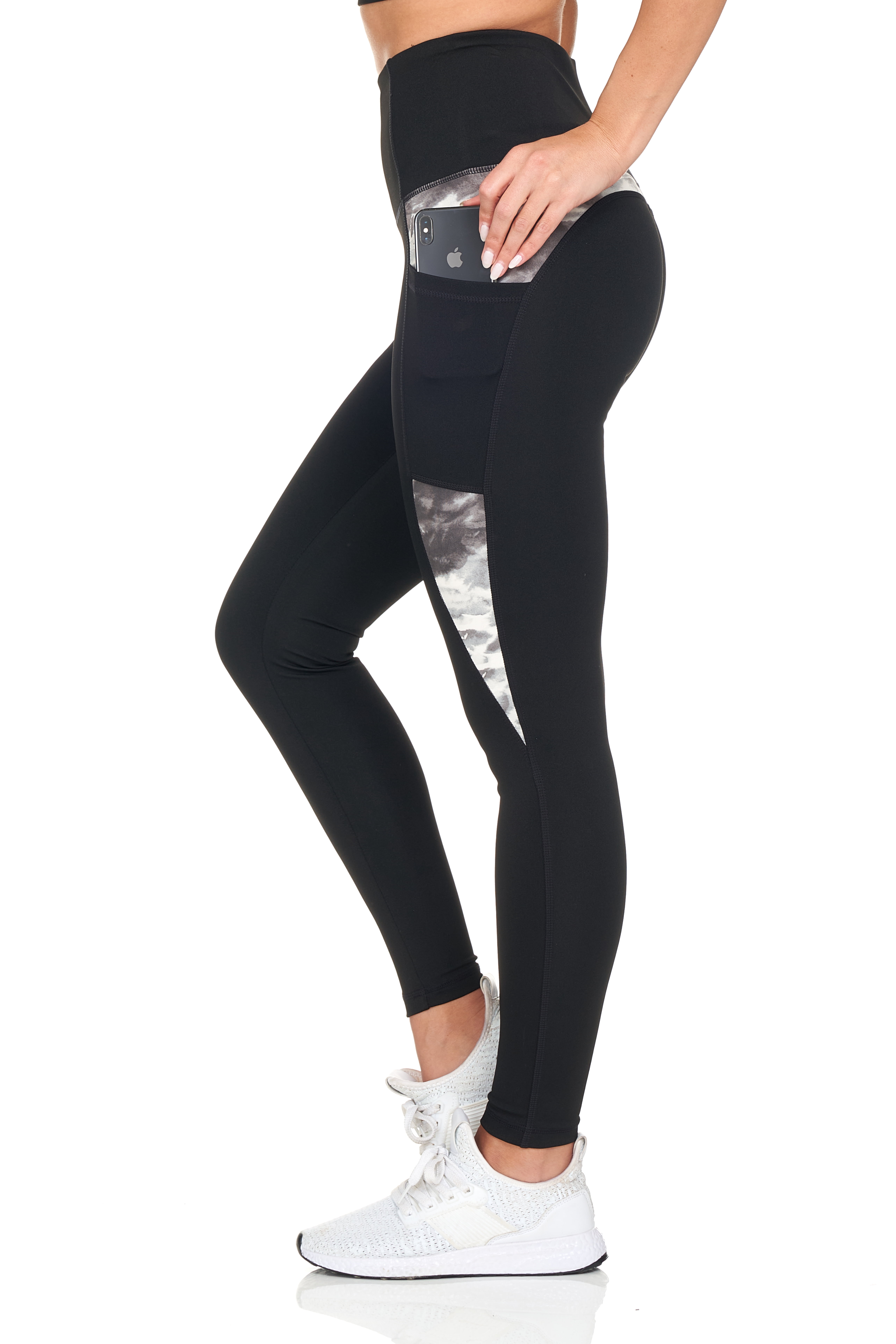 BSP Women's Printed Full Length Leggings With Pockets