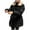 Black, variant on Womens Stylish Coat Soft Cozy Fleece Trim Long Length Puffer Jacket Fall Winter Thermal Cozy Long Double Closure Outerwear with Pockets White S