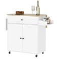 thumbnail image 1 of Rolling Kitchen Island with Drop Leaf, White Kitchen Storage Cart with Drawer, Cabinet, Spice Rack & Towel Bar, Mobile Breakfast Table for Small Kitchen & Dining Area, 41.7"W, 1 of 7