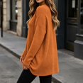 thumbnail image 2 of Bnwani Plus Size Blouses for Womens V Neck Waffle Knit Long Sleeve Top, Loose Casual Pullover Shirts for Fall Winter Daily Wear Orange 4XL, 2 of 9