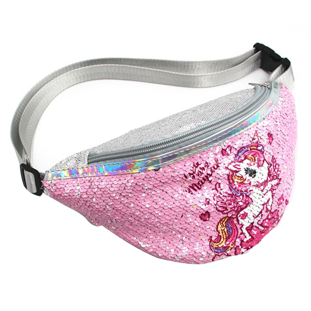 pink sequin fanny pack