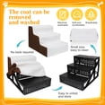 thumbnail image 3 of Best 3 Tiers Dog Stairs for Beds Or Couches - Pet Stair with Removable Washable Cover Pet Steps - for Small Dogs to get on High Bed, 3 of 7