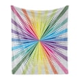 thumbnail image 1 of Vintage Rainbow Soft Flannel Fleece Throw Blanket, Retro Style Burst Effect with Halftone Details Colorful Rays Pop Sixties, Cozy Plush for Indoor and Outdoor Use, 50" x 60", Multicolor, by Ambesonne, 1 of 6