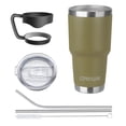 thumbnail image 2 of Ezprogear Stainless Steel Double Wall Vacuum Insulated with Straws and Handle (30 oz, Olive Green), 2 of 5
