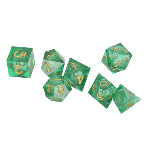 Juego de Dados Resina 7 Piezas Dados Juegos Mesa Juego de Rol Dados Movediza Líquida Transparente Dados Poliédricos RPG Varios Lados Dados Mesa para Juego de Mesa DND ANGGREK Otros